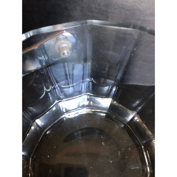 Vintage Mini Crystal Ice Bucket With Silver Tone Handle 14 Faceted Sides - Picture 3 of 10